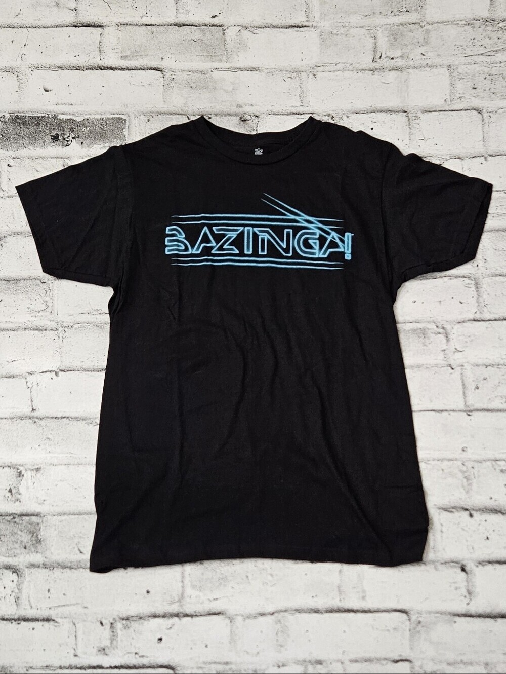 Big Bang Theory Bazinga Graphic T Shirt Black Short Sleeve NWT LG